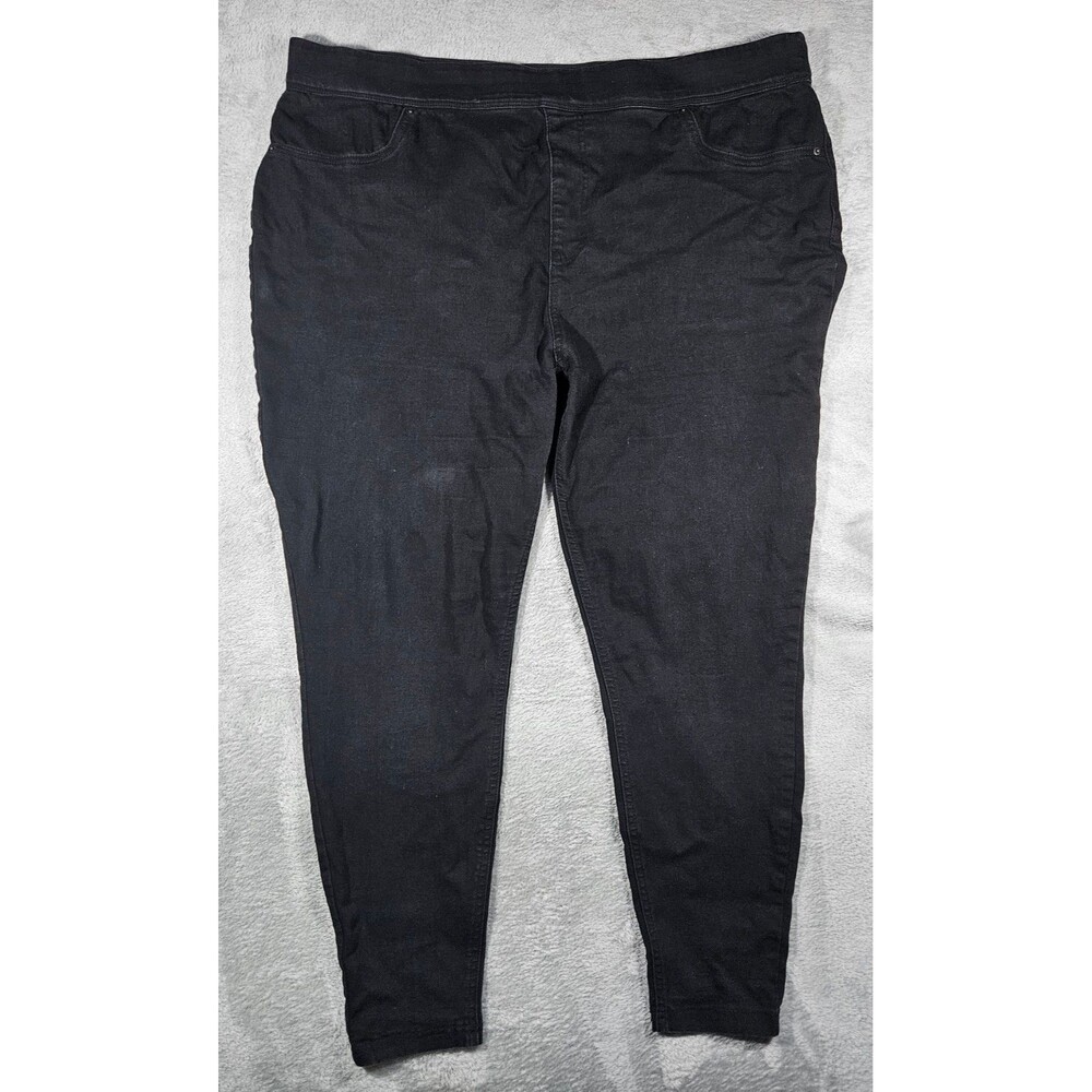 Terra & Sky Women’s 2X Black Pull-On Skinny Jeans Stretch Jeggings Plus Size